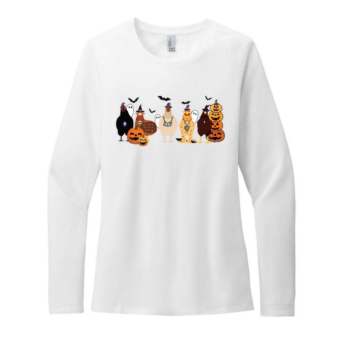 Cute Halloween Chicken Chicken Lover Halloween Gift Farmer Halloween Womens CVC Long Sleeve Shirt