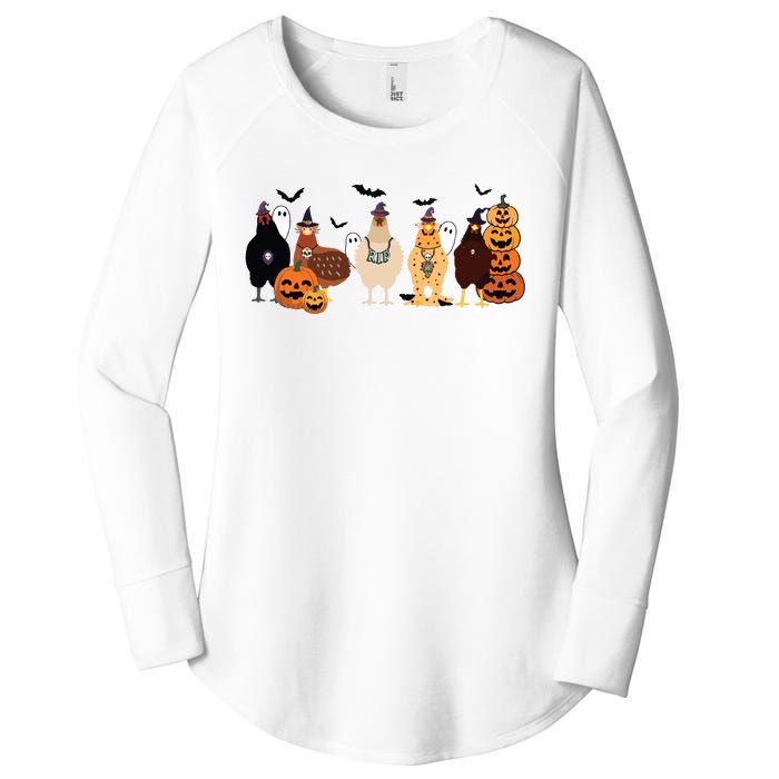 Cute Halloween Chicken Chicken Lover Halloween Gift Farmer Halloween Women's Perfect Tri Tunic Long Sleeve Shirt