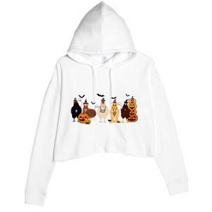 Cute Halloween Chicken Chicken Lover Halloween Gift Farmer Halloween Crop Fleece Hoodie