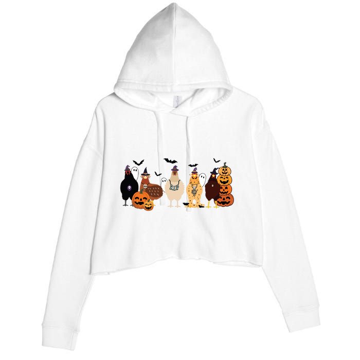 Cute Halloween Chicken Chicken Lover Halloween Gift Farmer Halloween Crop Fleece Hoodie