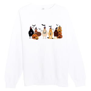 Cute Halloween Chicken Chicken Lover Halloween Gift Farmer Halloween Premium Crewneck Sweatshirt