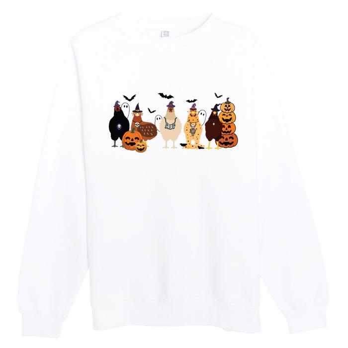 Cute Halloween Chicken Chicken Lover Halloween Gift Farmer Halloween Premium Crewneck Sweatshirt