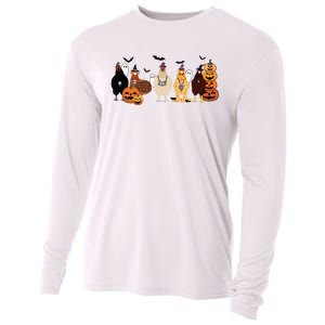 Cute Halloween Chicken Chicken Lover Halloween Gift Farmer Halloween Cooling Performance Long Sleeve Crew