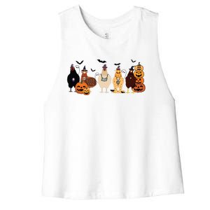 Cute Halloween Chicken Chicken Lover Halloween Gift Farmer Halloween Women's Racerback Cropped Tank