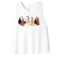 Cute Halloween Chicken Chicken Lover Halloween Gift Farmer Halloween Women's Racerback Cropped Tank