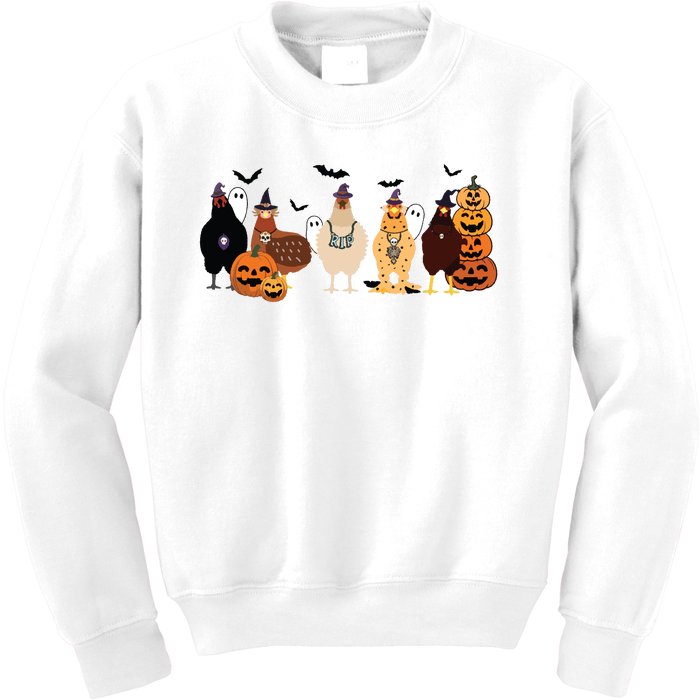 Cute Halloween Chicken Chicken Lover Halloween Gift Farmer Halloween Kids Sweatshirt