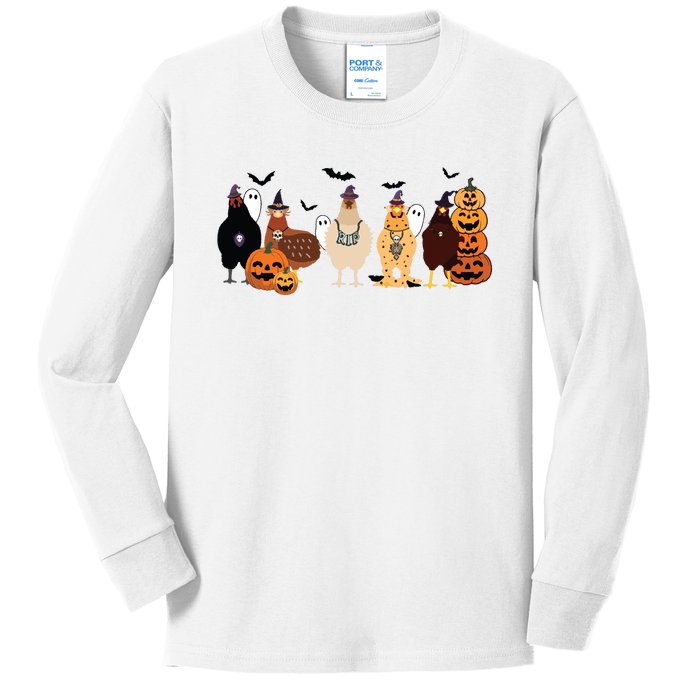 Cute Halloween Chicken Chicken Lover Halloween Gift Farmer Halloween Kids Long Sleeve Shirt