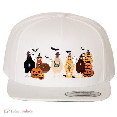 Cute Halloween Chicken Chicken Lover Halloween Gift Farmer Halloween Wool Snapback Cap