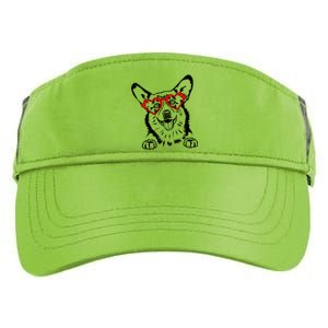 Corgi Heart Cute Valentines Day Dog Lover Great Gift Adult Drive Performance Visor