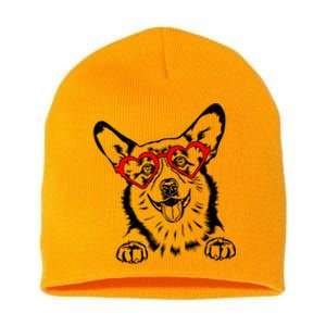 Corgi Heart Cute Valentines Day Dog Lover Great Gift Short Acrylic Beanie