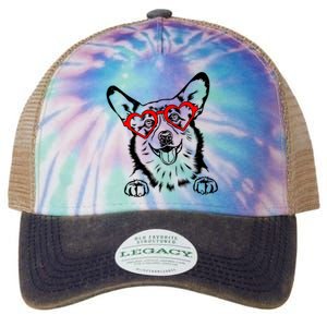 Corgi Heart Cute Valentines Day Dog Lover Great Gift Legacy Tie Dye Trucker Hat