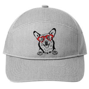 Corgi Heart Cute Valentines Day Dog Lover Great Gift 7-Panel Snapback Hat