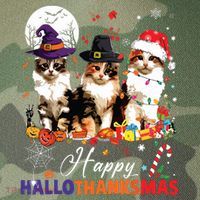 Cat Halloween Christmas Happy Hallothanksmas Thanksgiving Legacy Tie Dye Trucker Hat