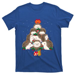 Cute Hedgehog Christmas Tree Funny Pajamas Xmas For Family Funny Gift T-Shirt