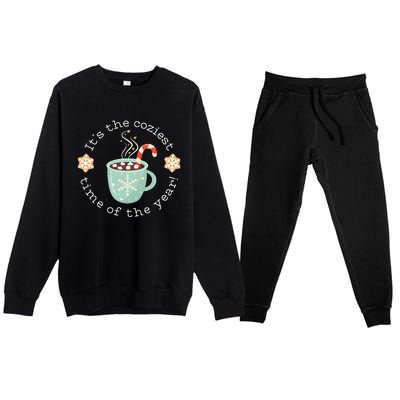 Christmas Hot Cocoa Snowflake Mug Coziest Time of the Year Premium Crewneck Sweatsuit Set