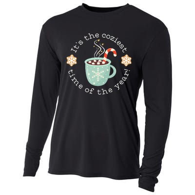 Christmas Hot Cocoa Snowflake Mug Coziest Time of the Year Cooling Performance Long Sleeve Crew