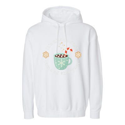 Christmas Hot Cocoa Snowflake Mug Coziest Time of the Year Garment-Dyed Fleece Hoodie