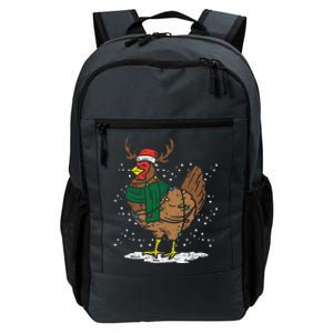 Christmas Hen Chicken Santa Hat Farmer Xmas Farm Funny Funny Daily Commute Backpack