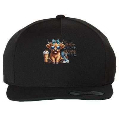 Cute Highland Cow I'm Not A Mess Funny Positive Cow Wool Snapback Cap