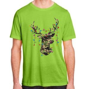 Christmas Holiday Camo Hunting Reindeer Deer Xmas Lights Adult ChromaSoft Performance T-Shirt