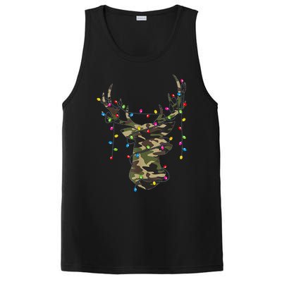 Christmas Holiday Camo Hunting Reindeer Deer Xmas Lights PosiCharge Competitor Tank