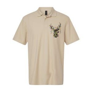 Christmas Holiday Camo Hunting Reindeer Deer Xmas Lights Softstyle Adult Sport Polo