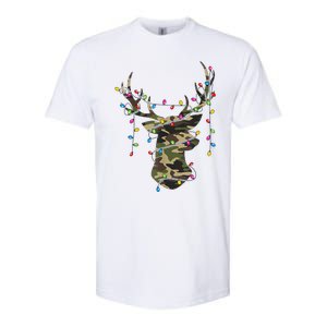 Christmas Holiday Camo Hunting Reindeer Deer Xmas Lights Softstyle CVC T-Shirt