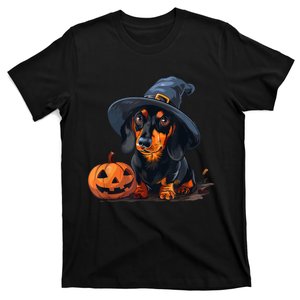 Cute Halloween Costume Dachshund Witch Dog Lover Design T-Shirt