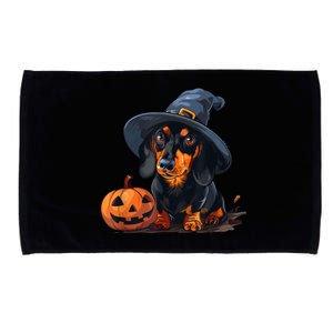 Cute Halloween Costume Dachshund Witch Dog Lover Design Microfiber Hand Towel