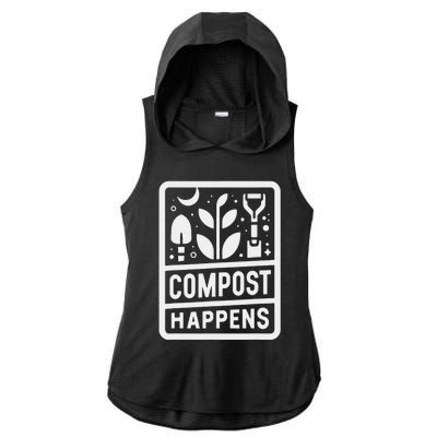 Compost Happens Ladies PosiCharge Tri-Blend Wicking Draft Hoodie Tank