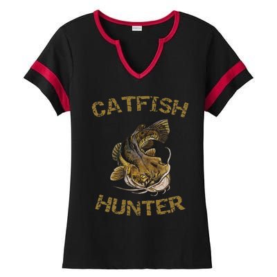 Catfish Hunter Catfish For Catfish Fisherman Ladies Halftime Notch Neck Tee