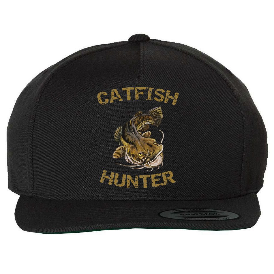 Catfish Hunter Catfish For Catfish Fisherman Wool Snapback Cap