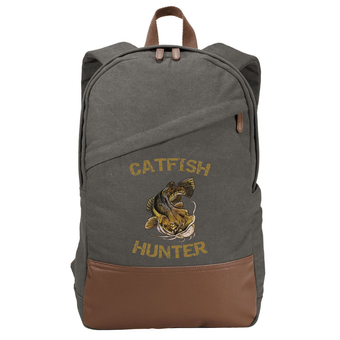 Catfish Hunter Catfish For Catfish Fisherman Cotton Canvas Backpack