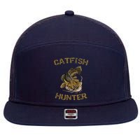 Catfish Hunter Catfish For Catfish Fisherman 7 Panel Mesh Trucker Snapback Hat