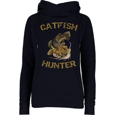 Catfish Hunter Catfish For Catfish Fisherman Womens Funnel Neck Pullover Hood