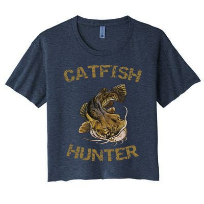 Catfish Hunter Catfish For Catfish Fisherman Women's Crop Top Tee