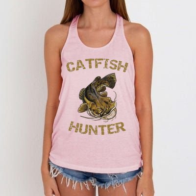 Catfish Hunter Catfish For Catfish Fisherman Women's Knotted Racerback Tank