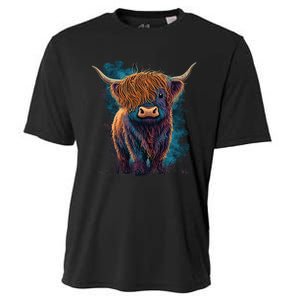 Cute Highland Cattle Cow Funny Highland Cow Cooling Performance Crew T-Shirt