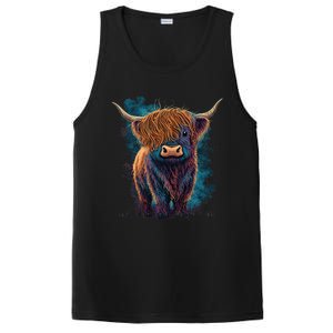 Cute Highland Cattle Cow Funny Highland Cow PosiCharge Competitor Tank