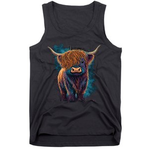 Cute Highland Cattle Cow Funny Highland Cow Tank Top