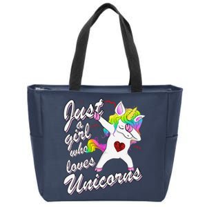 Cute Hearts Cuten Valentine's Day Gifts Unicorn Lover Zip Tote Bag