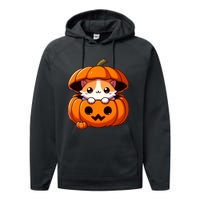 Cute Halloween Cat In Pumpkin – Adorable Halloween Performance Fleece Hoodie