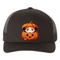 Cute Halloween Cat In Pumpkin – Adorable Halloween Yupoong Adult 5-Panel Trucker Hat