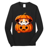 Cute Halloween Cat In Pumpkin – Adorable Halloween Long Sleeve Shirt