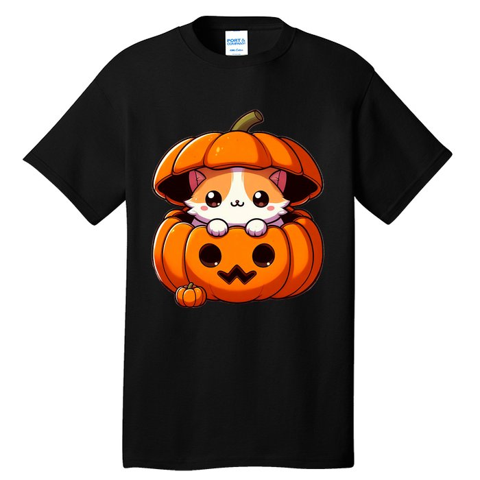 Cute Halloween Cat In Pumpkin – Adorable Halloween Tall T-Shirt