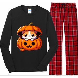 Cute Halloween Cat In Pumpkin – Adorable Halloween Long Sleeve Pajama Set