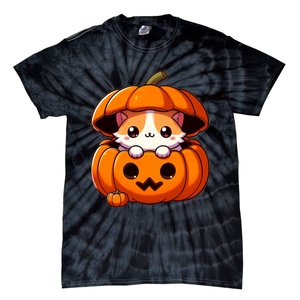 Cute Halloween Cat In Pumpkin – Adorable Halloween Tie-Dye T-Shirt