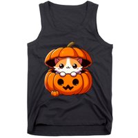 Cute Halloween Cat In Pumpkin – Adorable Halloween Tank Top