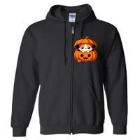 Cute Halloween Cat In Pumpkin – Adorable Halloween Full Zip Hoodie