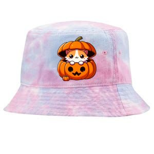 Cute Halloween Cat In Pumpkin – Adorable Halloween Tie-Dyed Bucket Hat